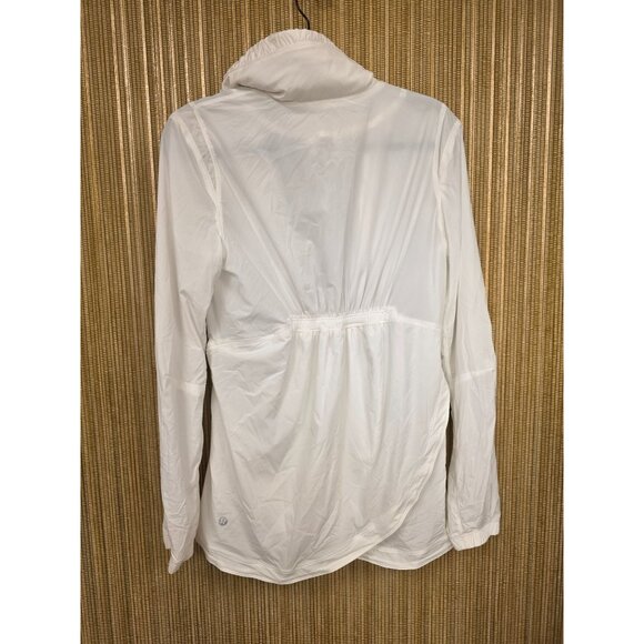 Lululemon Such A Cinch Size 4 White Hooded Full Zip Water Resistant Jacket Hood - Picture 5 of 9